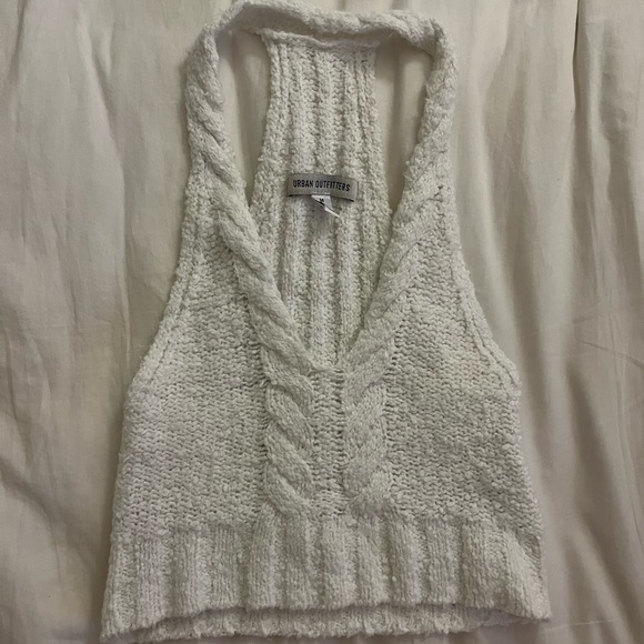 URBAN OUTFITTERS WHITE SWEATER CROP TOP - Picture 1 of 2
